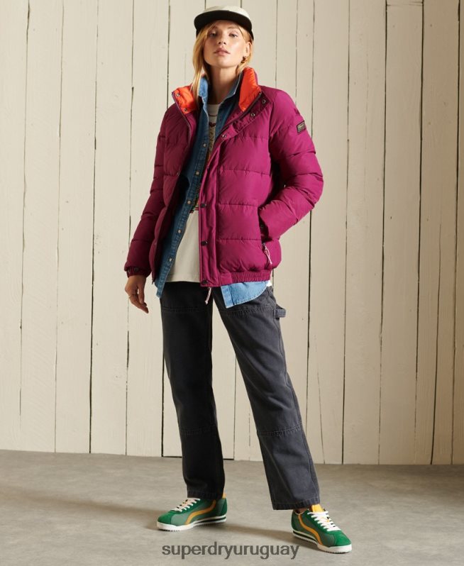 uy Superdry mujer chaqueta acolchada retro source púrpura DT2N8Z5587 ropa