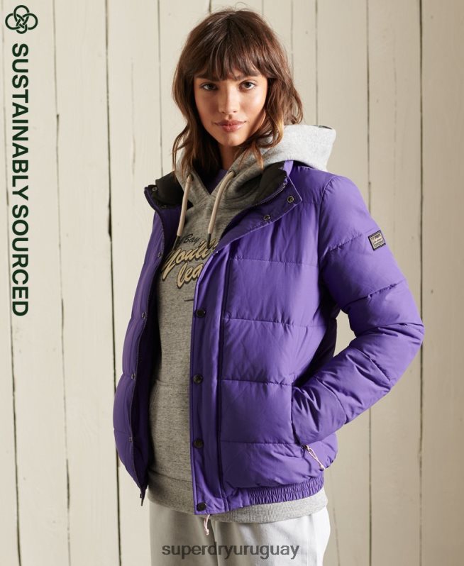 uy Superdry mujer chaqueta acolchada retro source púrpura DT2N8Z5621 ropa