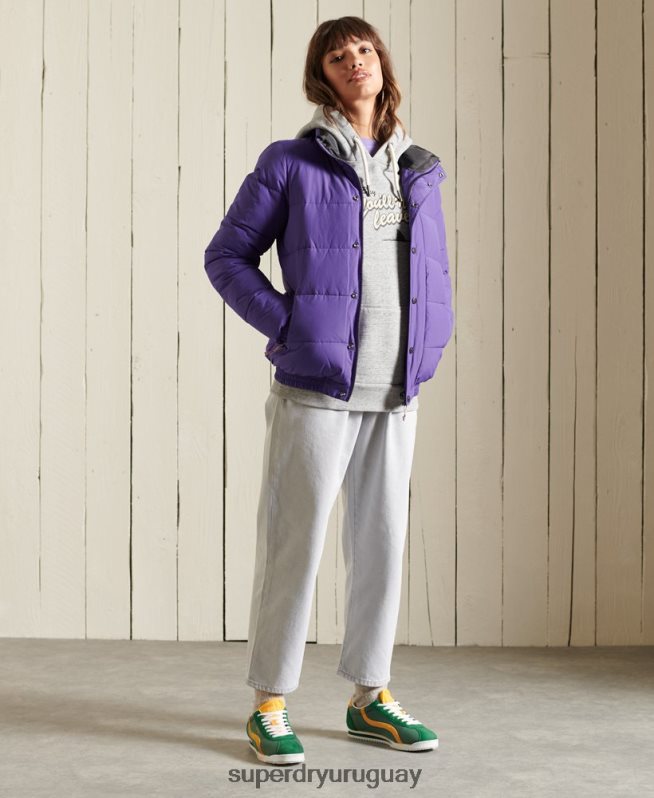 uy Superdry mujer chaqueta acolchada retro source púrpura DT2N8Z5621 ropa
