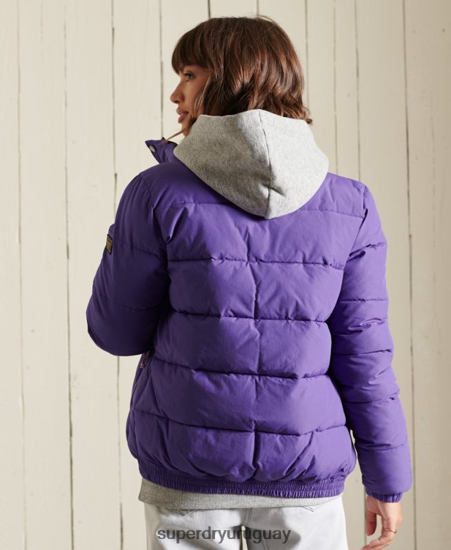 uy Superdry mujer chaqueta acolchada retro source púrpura DT2N8Z5621 ropa