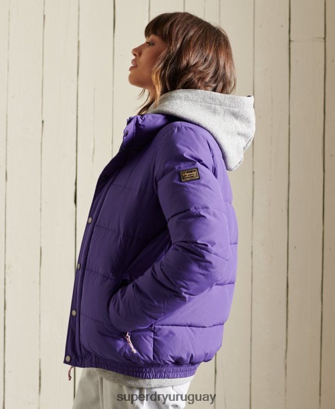uy Superdry mujer chaqueta acolchada retro source púrpura DT2N8Z5621 ropa