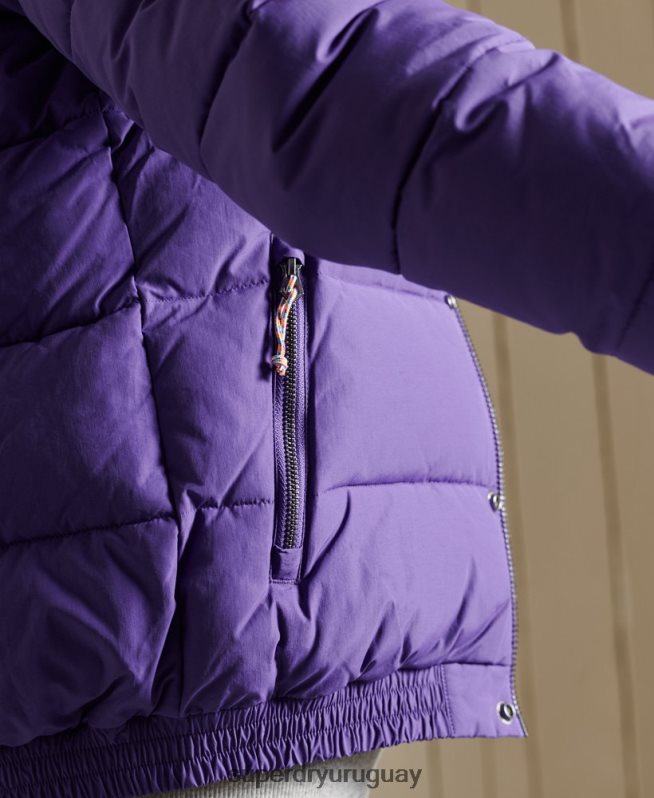 uy Superdry mujer chaqueta acolchada retro source púrpura DT2N8Z5621 ropa