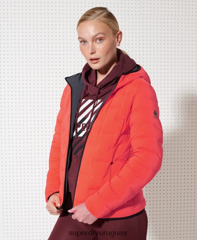 uy Superdry mujer chaqueta acolchada reversible rojo DT2N8Z5738 ropa