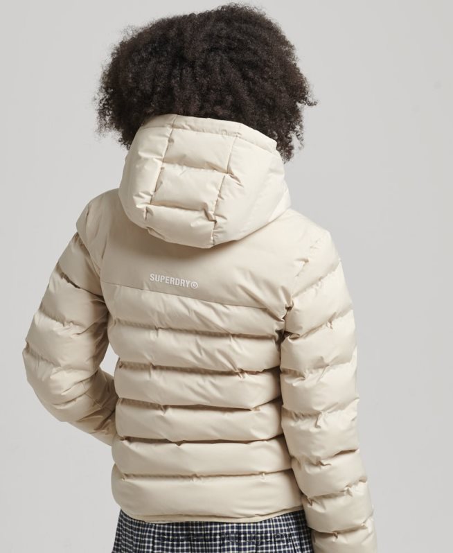 uy Superdry mujer chaqueta acolchada termosellada beige DT2N8Z3679 ropa