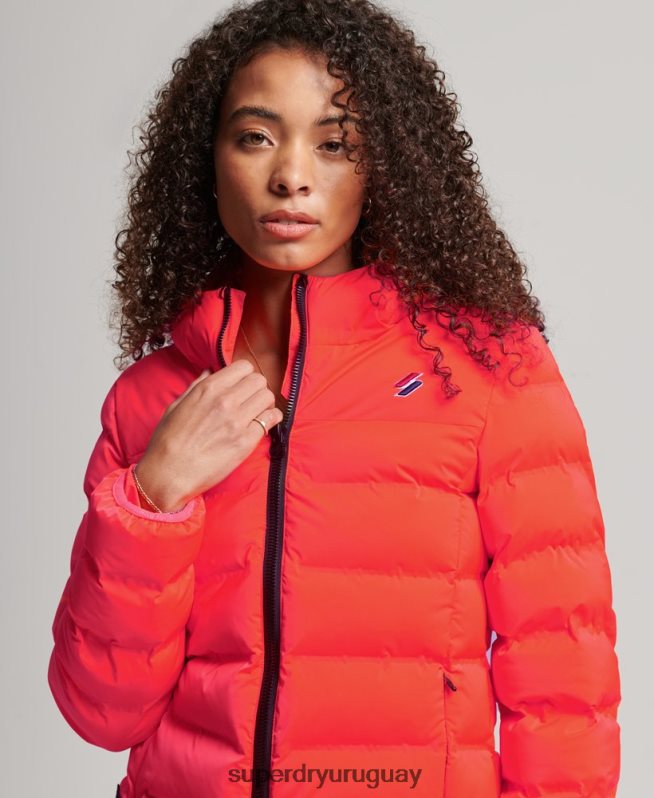 uy Superdry mujer chaqueta acolchada termosellada coral DT2N8Z3711 ropa