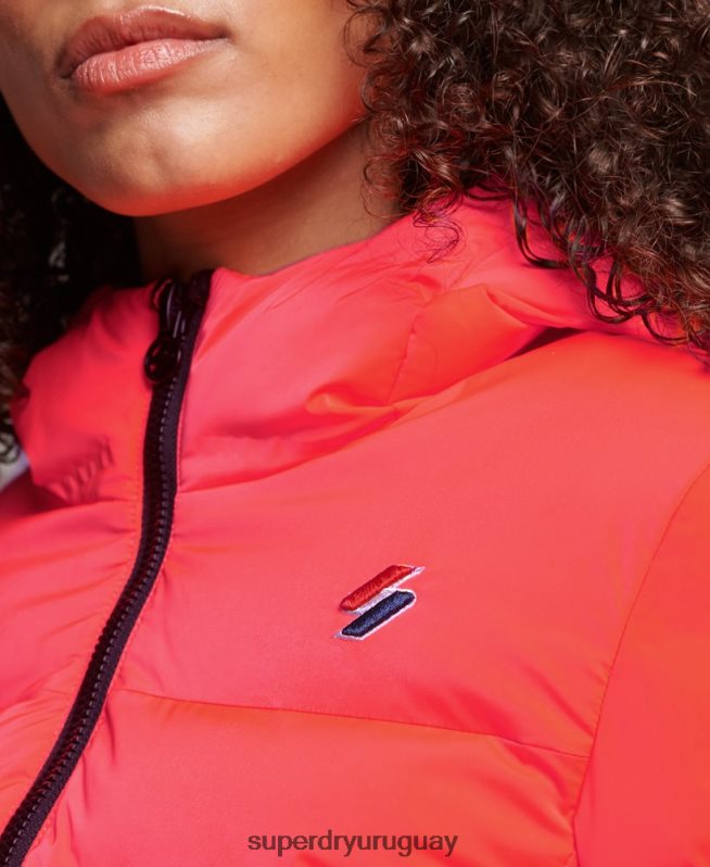 uy Superdry mujer chaqueta acolchada termosellada coral DT2N8Z3711 ropa