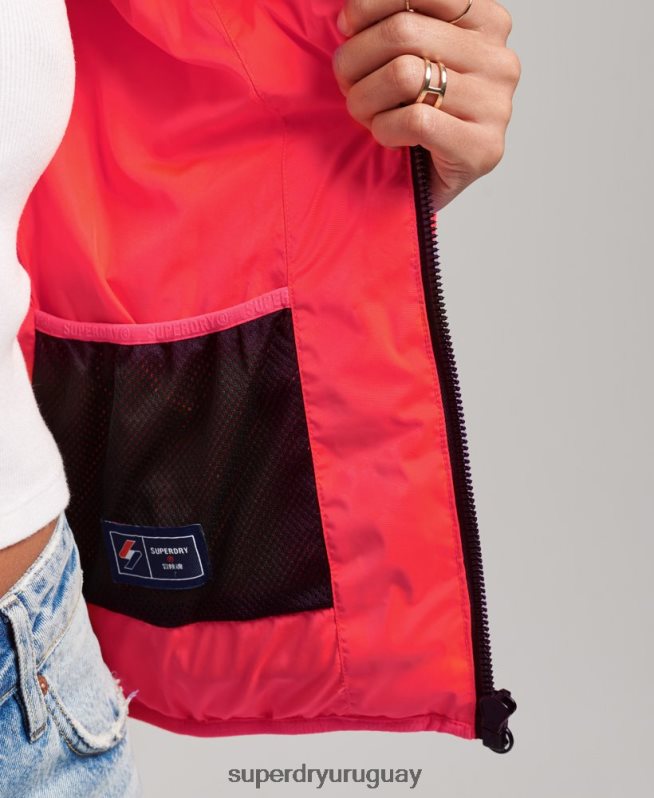 uy Superdry mujer chaqueta acolchada termosellada coral DT2N8Z3711 ropa