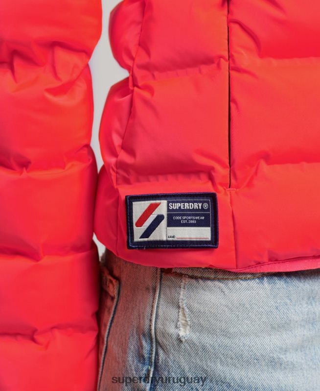 uy Superdry mujer chaqueta acolchada termosellada coral DT2N8Z3711 ropa