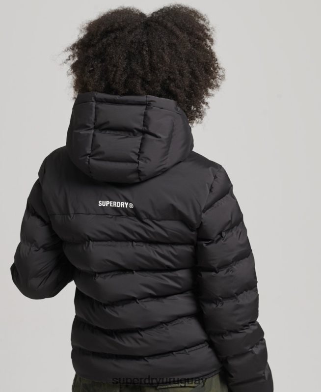 uy Superdry mujer chaqueta acolchada termosellada negro DT2N8Z3726 ropa