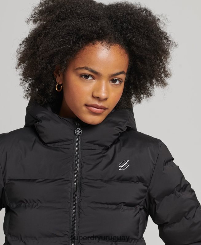uy Superdry mujer chaqueta acolchada termosellada negro DT2N8Z3726 ropa