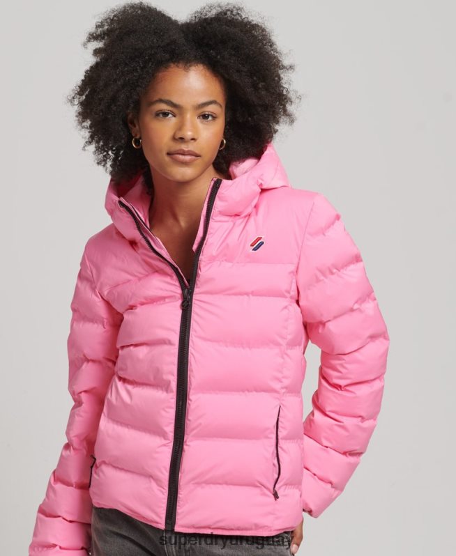 uy Superdry mujer chaqueta acolchada termosellada rosa DT2N8Z3631 ropa