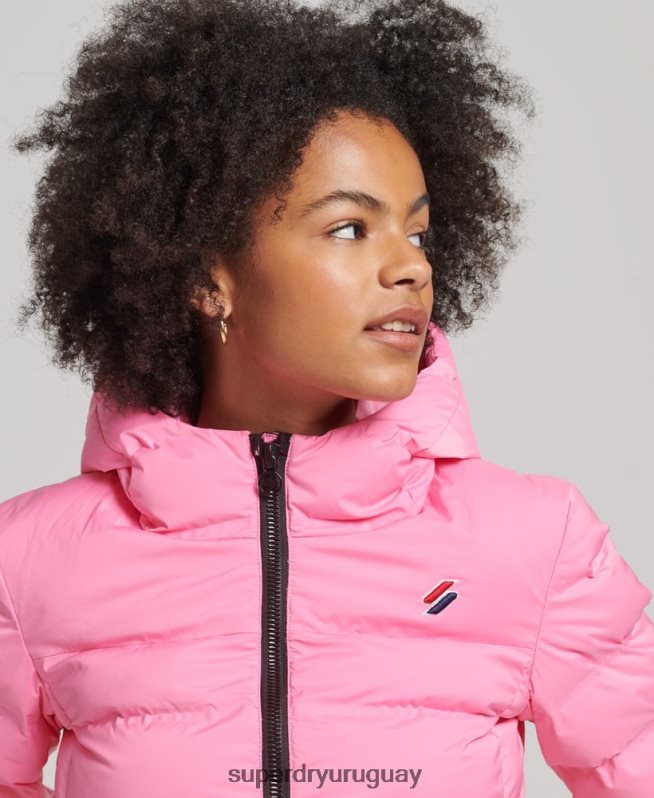 uy Superdry mujer chaqueta acolchada termosellada rosa DT2N8Z3631 ropa