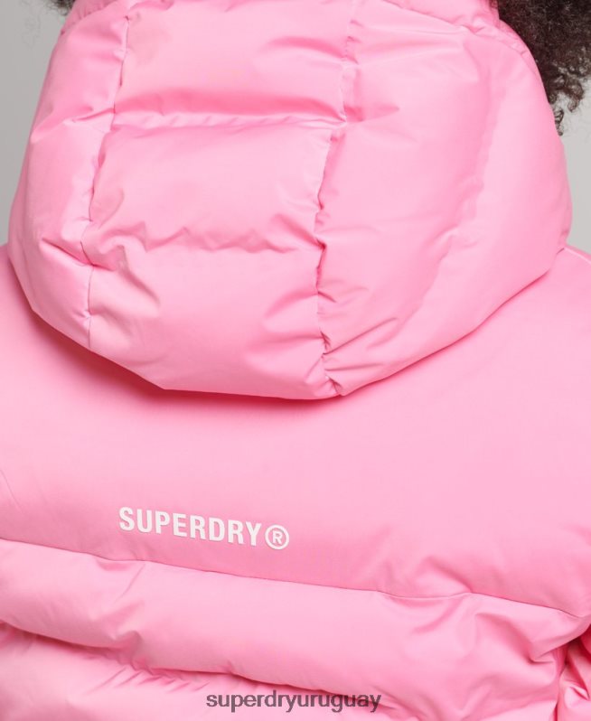 uy Superdry mujer chaqueta acolchada termosellada rosa DT2N8Z3631 ropa