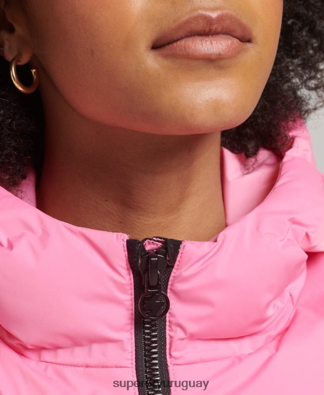 uy Superdry mujer chaqueta acolchada termosellada rosa DT2N8Z3631 ropa