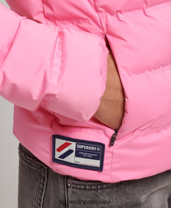 uy Superdry mujer chaqueta acolchada termosellada rosa DT2N8Z3631 ropa