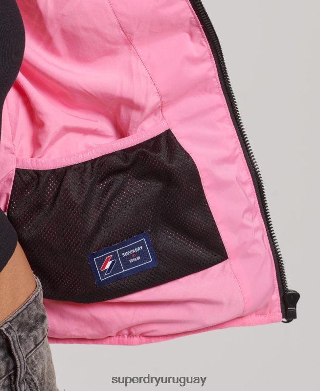uy Superdry mujer chaqueta acolchada termosellada rosa DT2N8Z3631 ropa