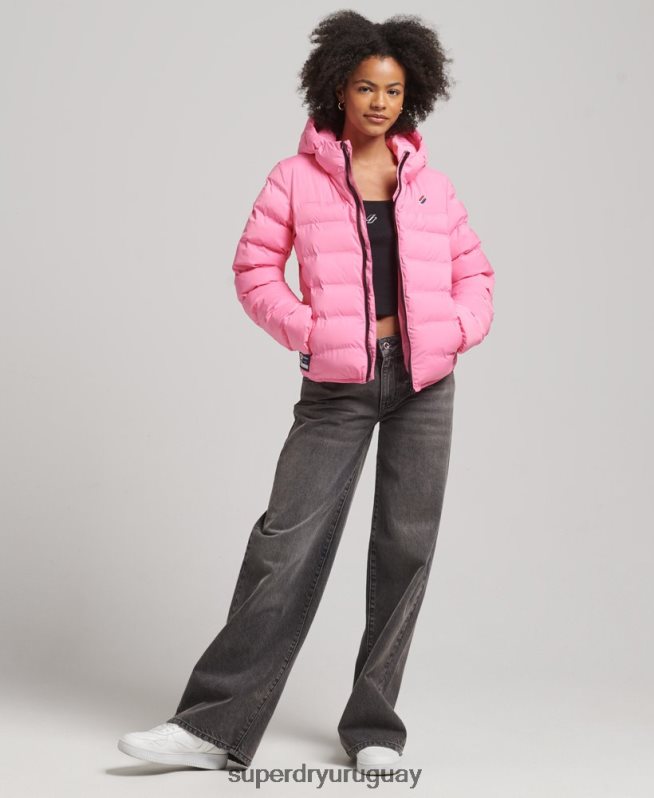 uy Superdry mujer chaqueta acolchada termosellada rosa DT2N8Z3631 ropa