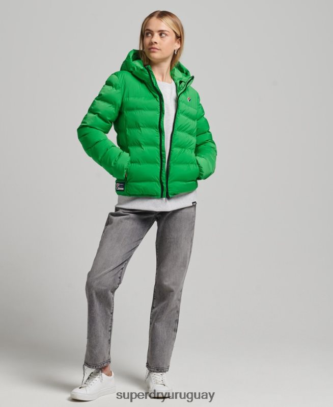 uy Superdry mujer chaqueta acolchada termosellada verde DT2N8Z5626 ropa
