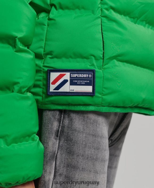 uy Superdry mujer chaqueta acolchada termosellada verde DT2N8Z5626 ropa