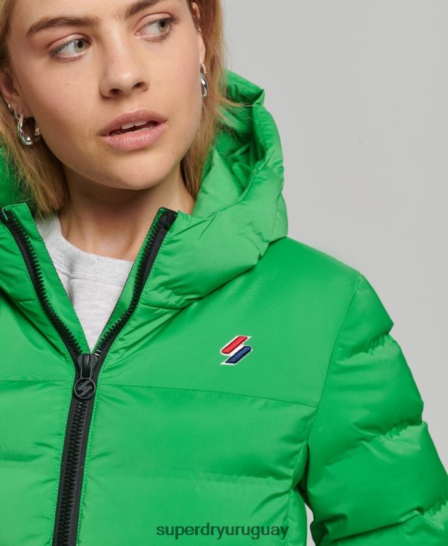 uy Superdry mujer chaqueta acolchada termosellada verde DT2N8Z5626 ropa