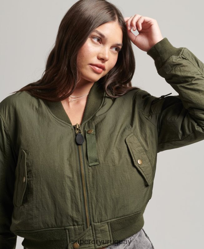 uy Superdry mujer chaqueta bomber aviador militar ma1 caqui DT2N8Z5569 ropa