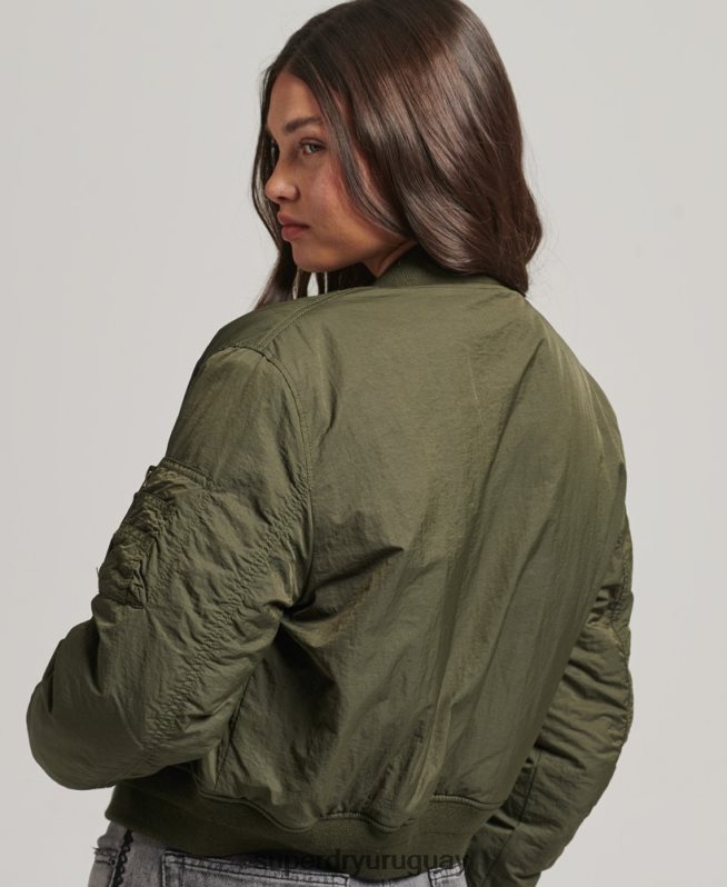 uy Superdry mujer chaqueta bomber aviador militar ma1 caqui DT2N8Z5569 ropa