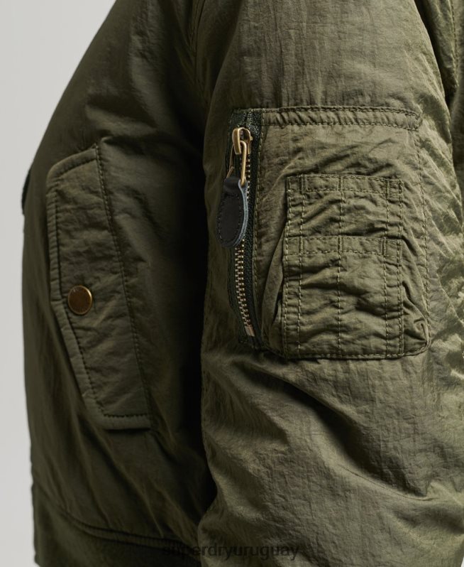 uy Superdry mujer chaqueta bomber aviador militar ma1 caqui DT2N8Z5569 ropa