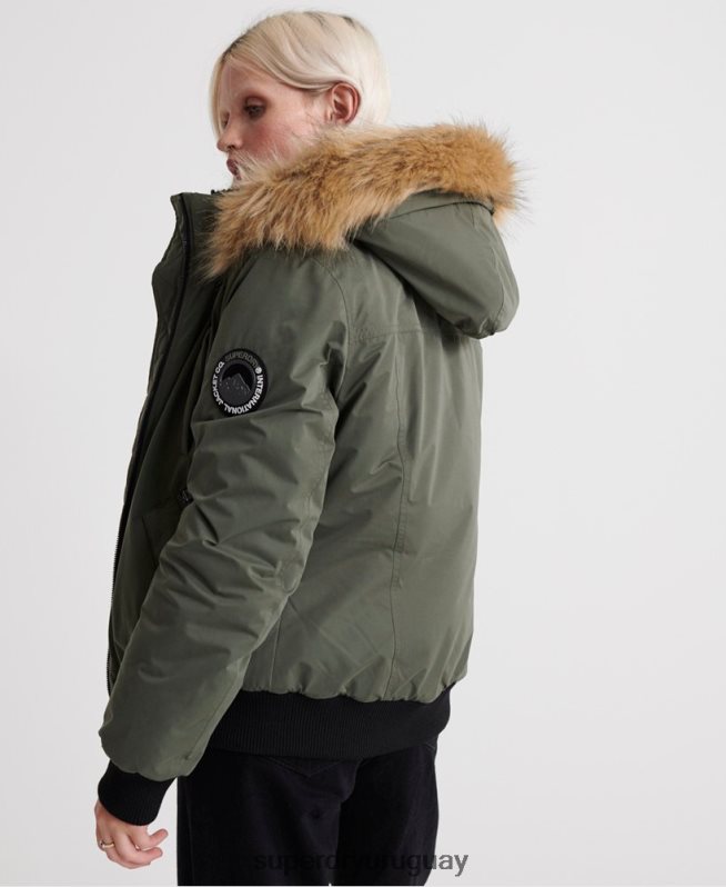 uy Superdry mujer chaqueta bomber de microfibra verde DT2N8Z5711 ropa