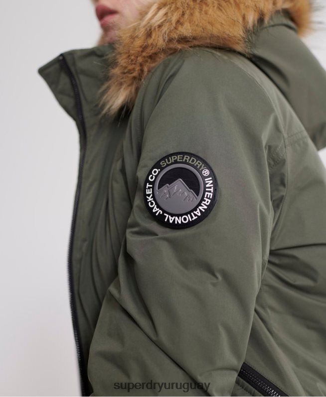uy Superdry mujer chaqueta bomber de microfibra verde DT2N8Z5711 ropa