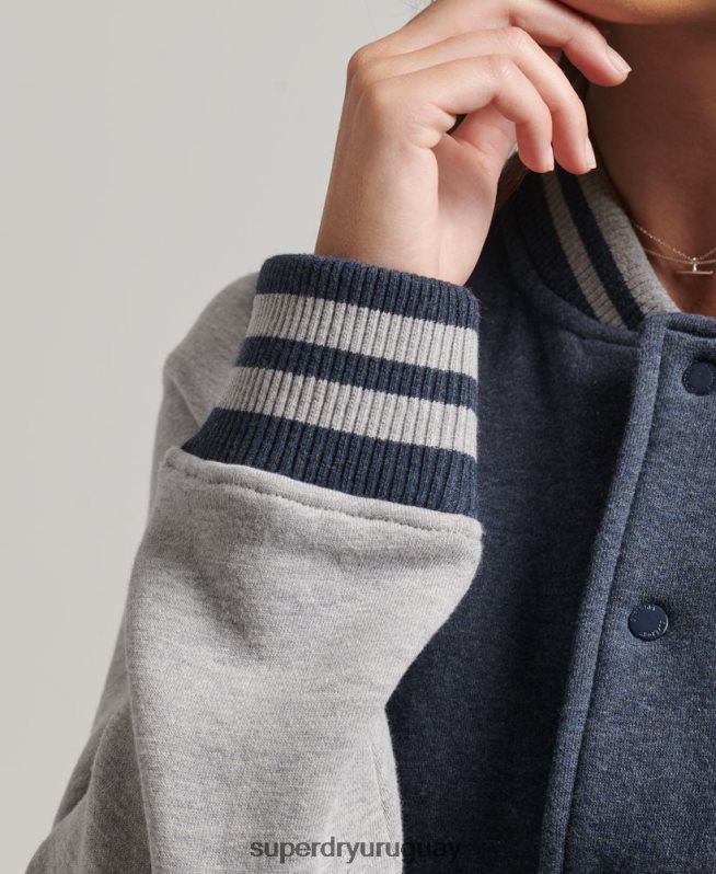 uy Superdry mujer chaqueta bomber de punto esencial Armada DT2N8Z3500 ropa