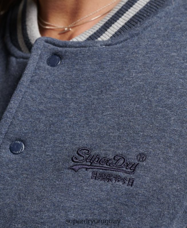 uy Superdry mujer chaqueta bomber de punto esencial Armada DT2N8Z3500 ropa