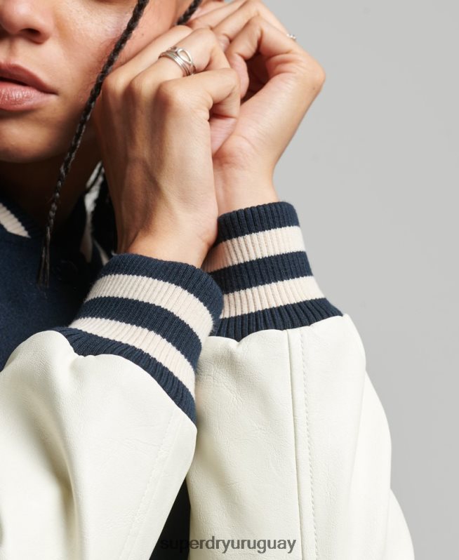 uy Superdry mujer chaqueta bomber del equipo universitario Armada DT2N8Z3784 ropa