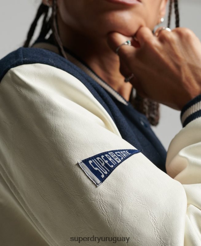 uy Superdry mujer chaqueta bomber del equipo universitario Armada DT2N8Z3784 ropa
