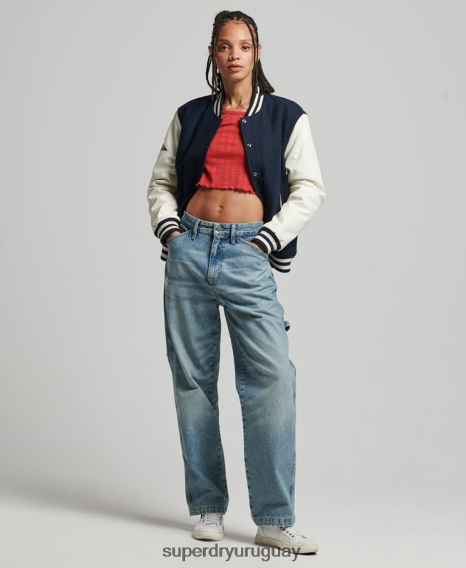 uy Superdry mujer chaqueta bomber del equipo universitario Armada DT2N8Z3784 ropa