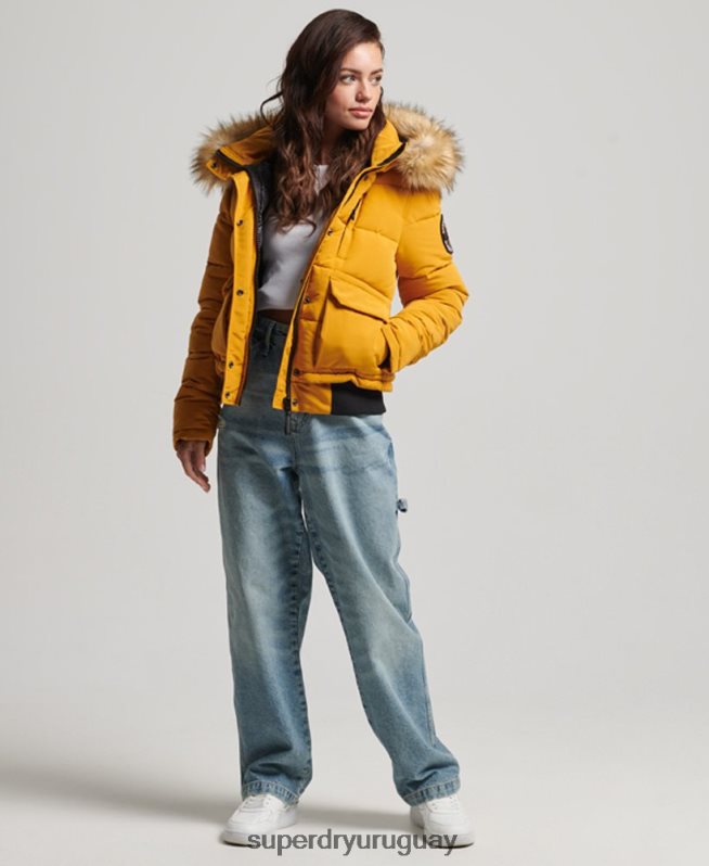 uy Superdry mujer chaqueta bomber everest amarillo DT2N8Z3811 ropa