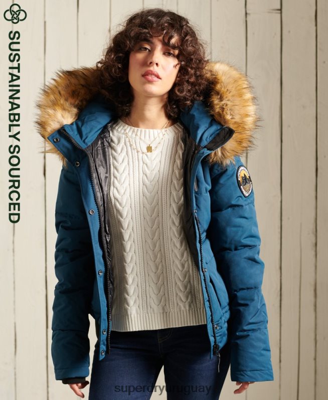 uy Superdry mujer chaqueta bomber everest azul claro DT2N8Z5735 ropa