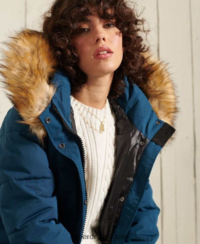 uy Superdry mujer chaqueta bomber everest azul claro DT2N8Z5735 ropa