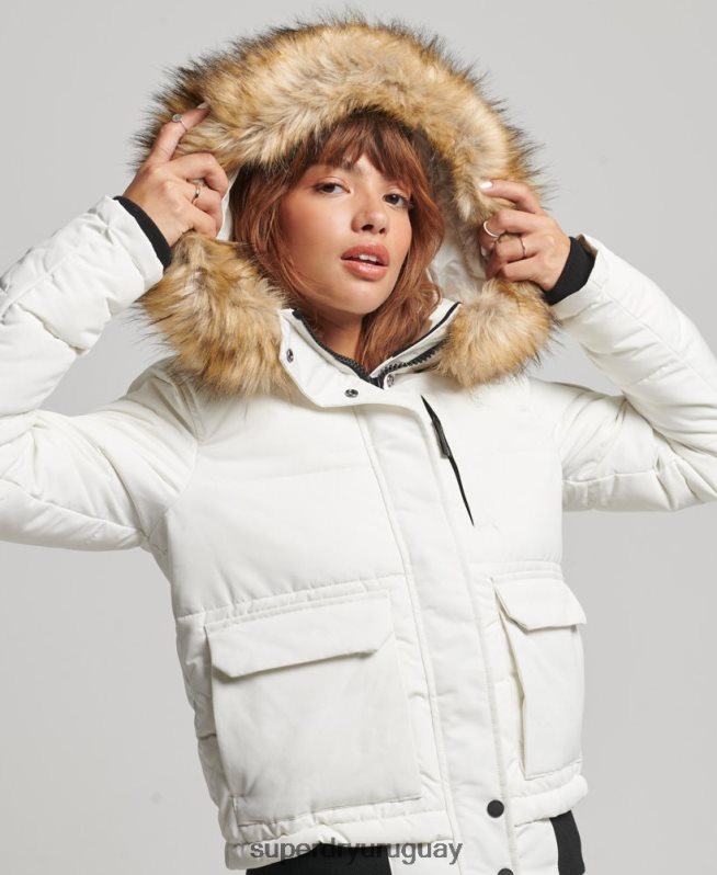 uy Superdry mujer chaqueta bomber everest crema DT2N8Z3768 ropa