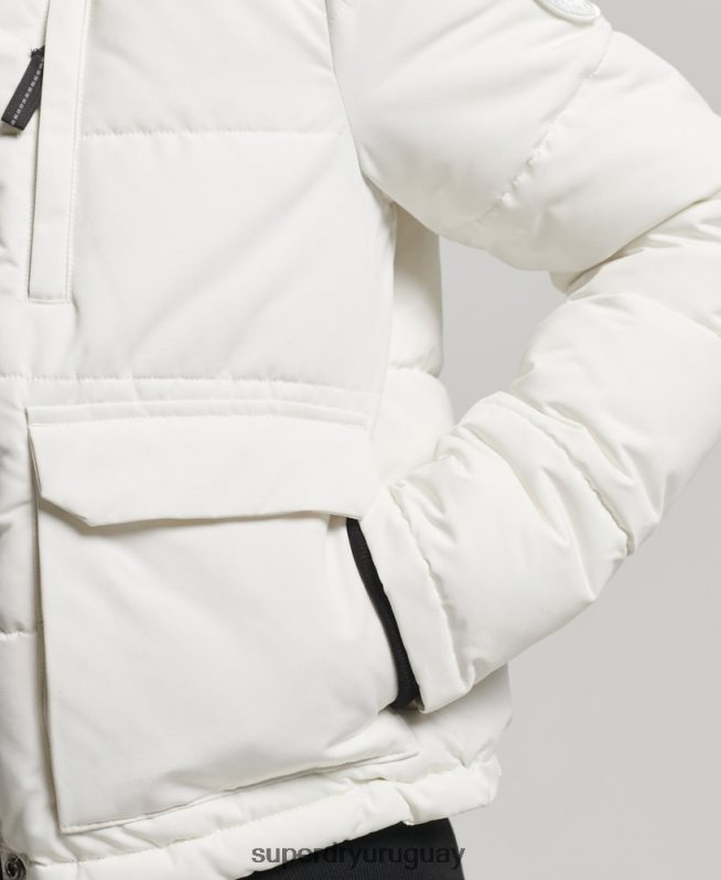 uy Superdry mujer chaqueta bomber everest crema DT2N8Z3768 ropa