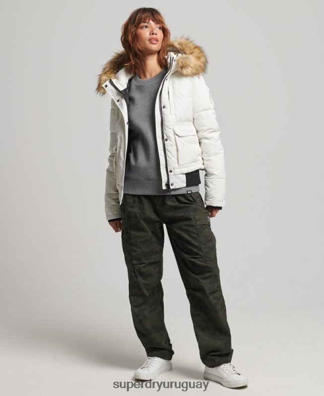 uy Superdry mujer chaqueta bomber everest crema DT2N8Z3768 ropa