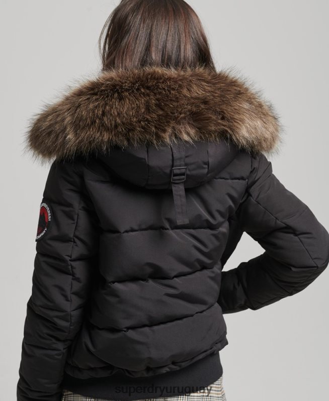 uy Superdry mujer chaqueta bomber everest negro DT2N8Z3779 ropa