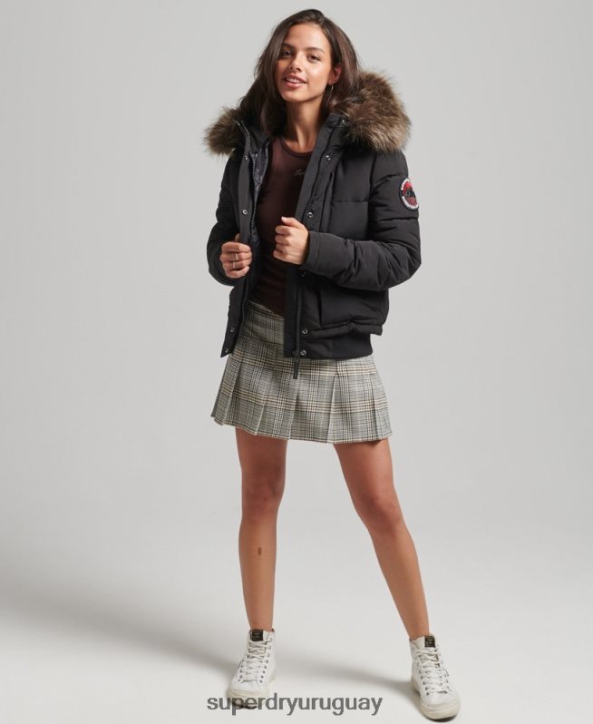 uy Superdry mujer chaqueta bomber everest negro DT2N8Z3779 ropa