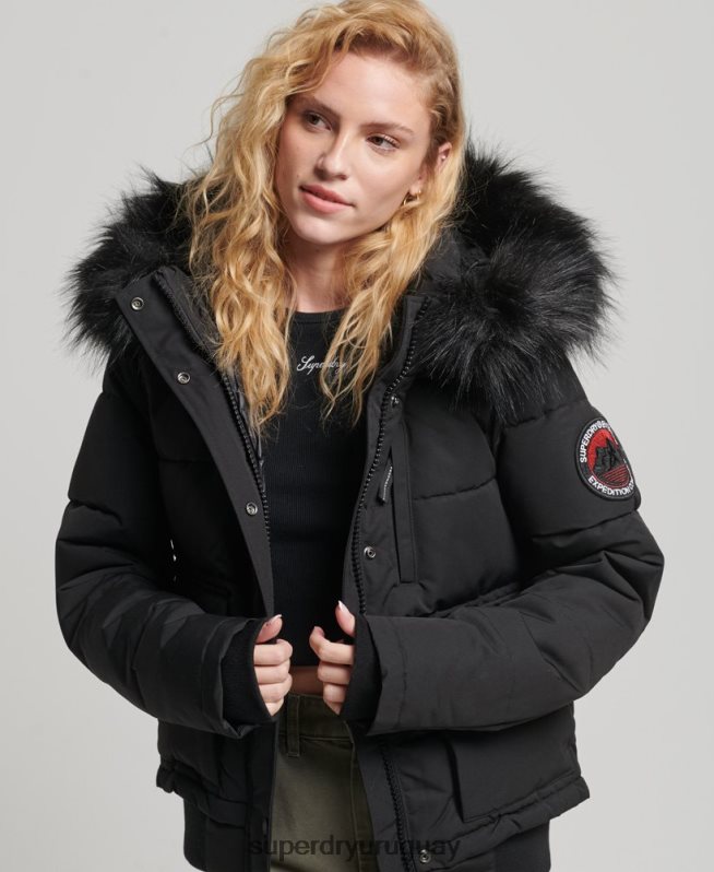 uy Superdry mujer chaqueta bomber everest negro DT2N8Z5736 ropa