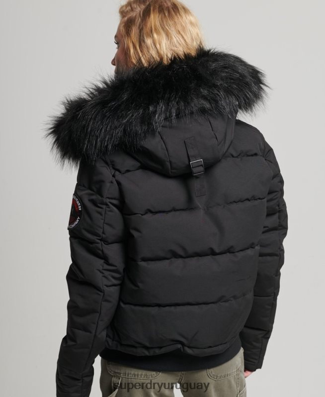 uy Superdry mujer chaqueta bomber everest negro DT2N8Z5736 ropa