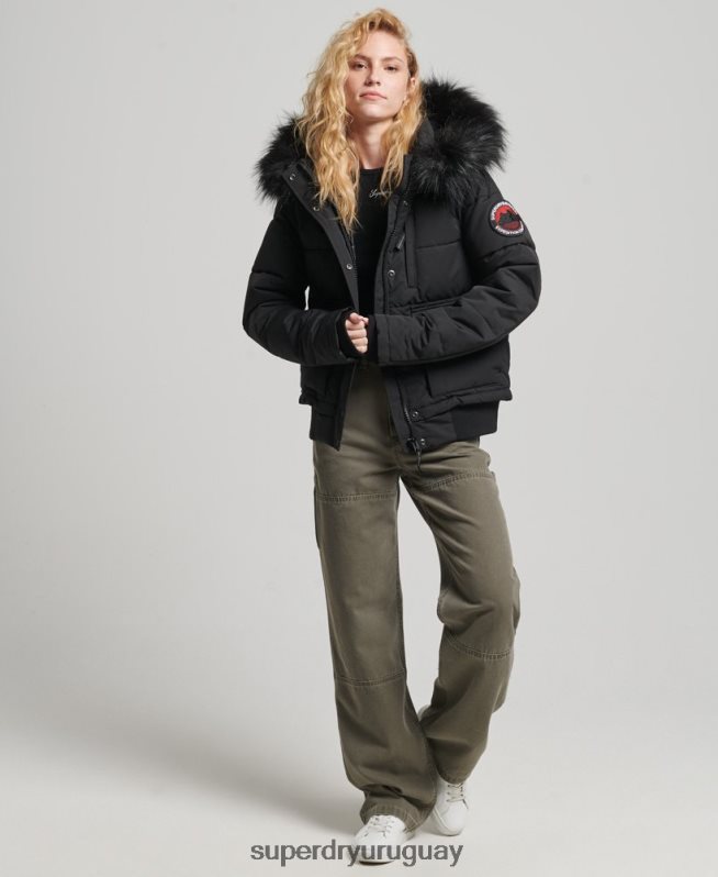 uy Superdry mujer chaqueta bomber everest negro DT2N8Z5736 ropa