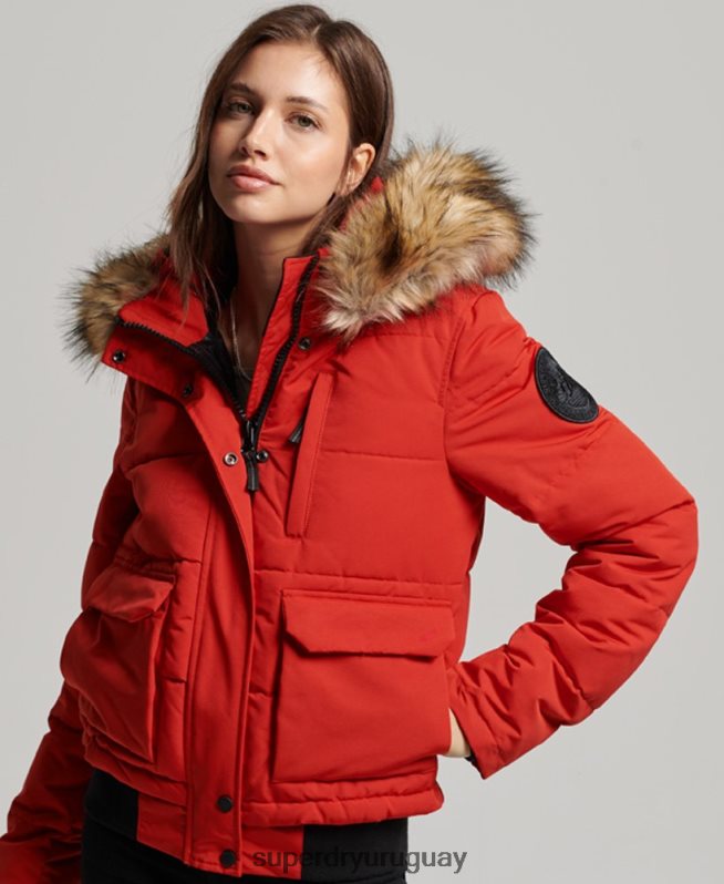 uy Superdry mujer chaqueta bomber everest rojo DT2N8Z3770 ropa