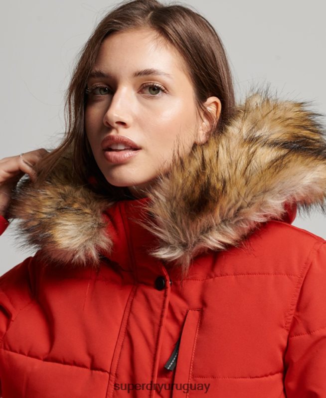 uy Superdry mujer chaqueta bomber everest rojo DT2N8Z3770 ropa
