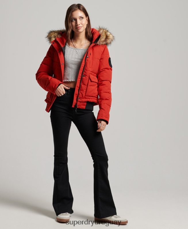 uy Superdry mujer chaqueta bomber everest rojo DT2N8Z3770 ropa