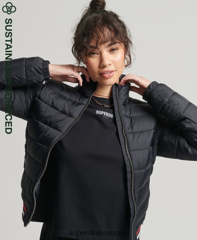 uy Superdry mujer chaqueta bomber fuji negro DT2N8Z5675 ropa