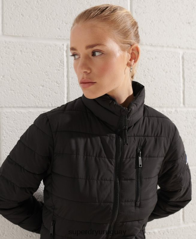 uy Superdry mujer chaqueta bomber fuji negro DT2N8Z5713 ropa